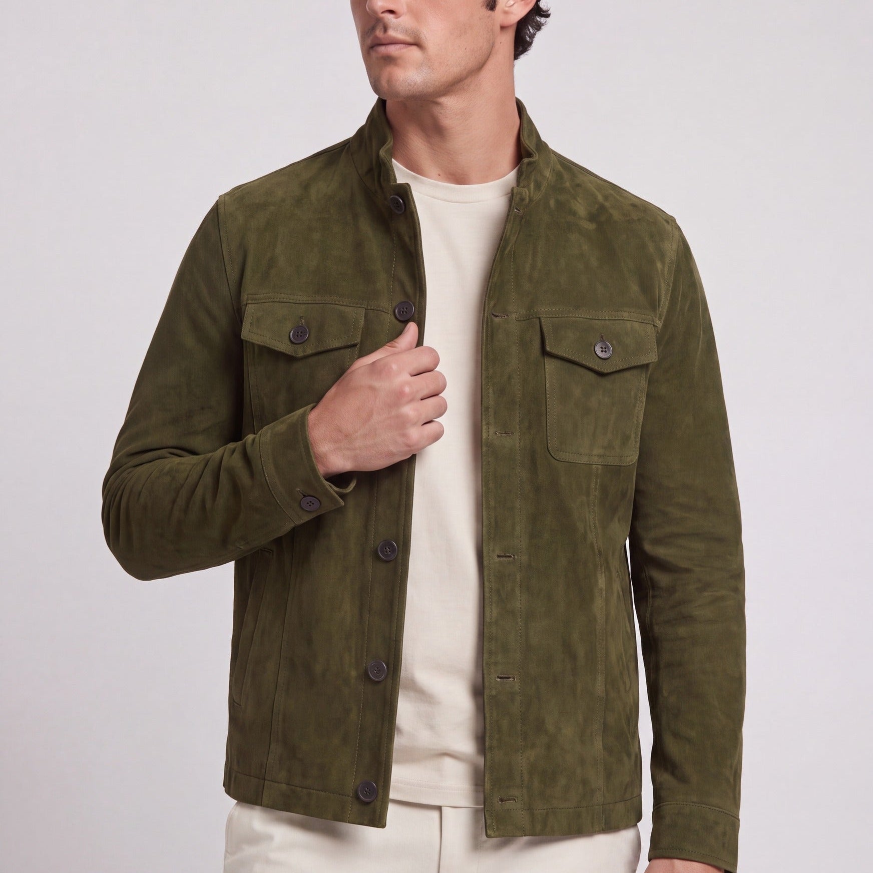 Men's Suede Trucker Jacket | Blackstone London