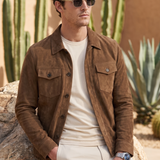 Men's Suede Trucker Jacket | Blackstone London