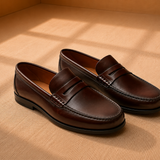 Men's Leather Penny Loafers – Genuine Leather