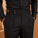 Edward | Men’s Pleated Double Button Trousers