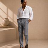 Men's Striped Trousers – Cotton Blend