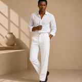 Men's Striped Trousers – Cotton Blend