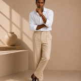 Men's Striped Trousers – Cotton Blend