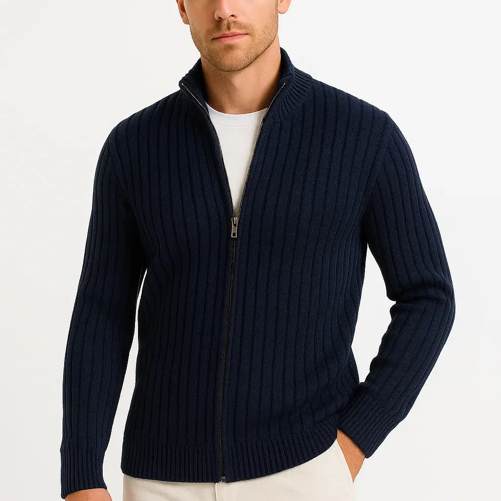 Men's Ribbed Zip Cardigan – Easy Layering