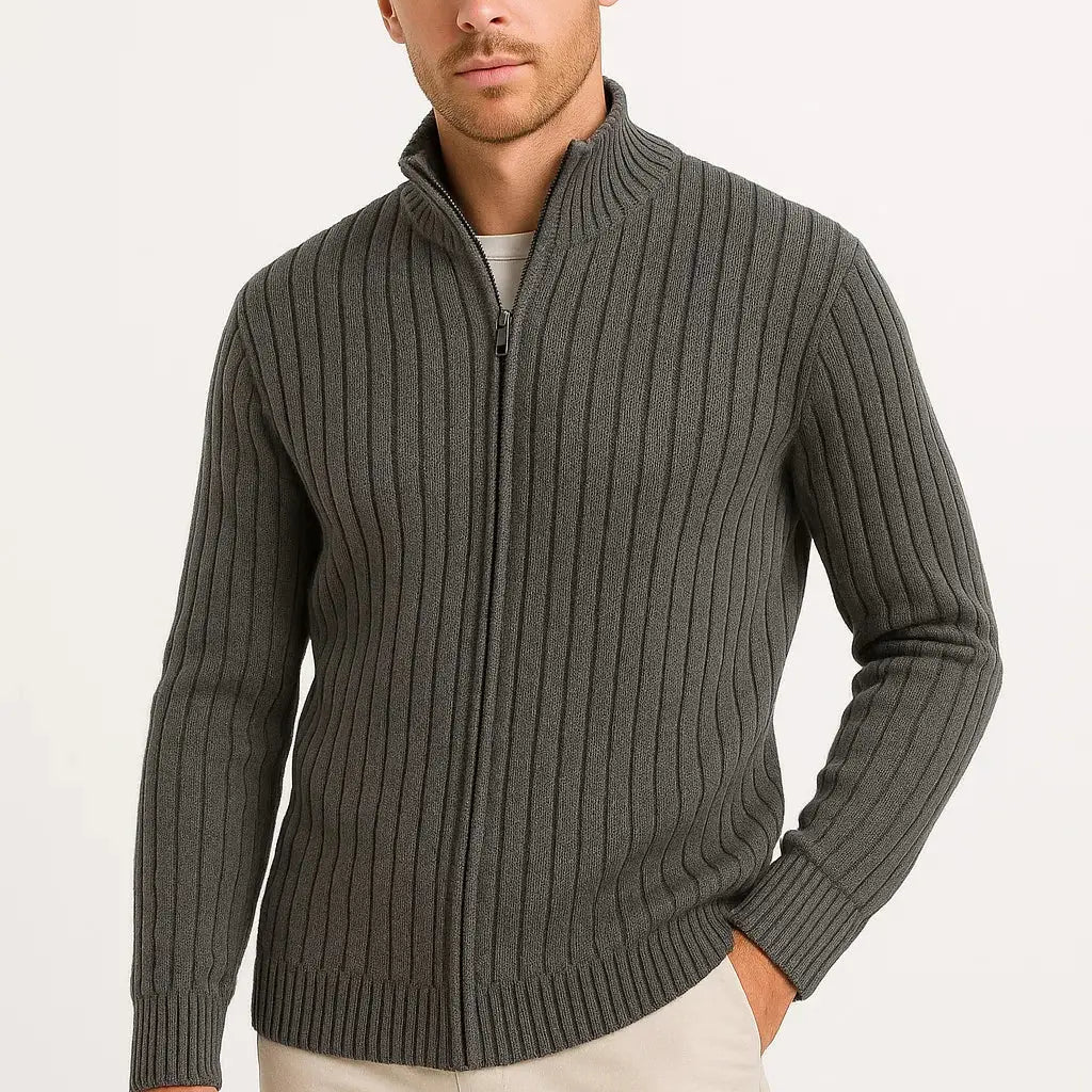 Men's Ribbed Zip Cardigan – Easy Layering