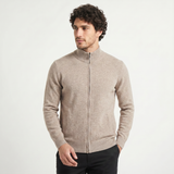 Men's Zip-Up Wool Cardigan – Shirt Collar