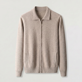 Men's Zip-Up Wool Cardigan – Shirt Collar