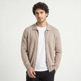 Men's Zip-Up Wool Cardigan – Shirt Collar