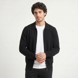 Men's Zip-Up Wool Cardigan – Shirt Collar