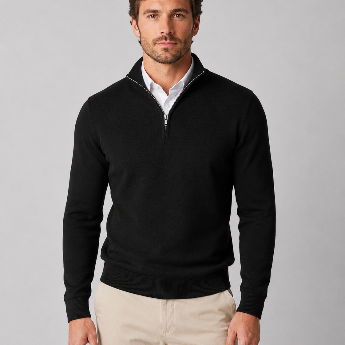 Men's Quarter Zip Sweater – Soft Knit