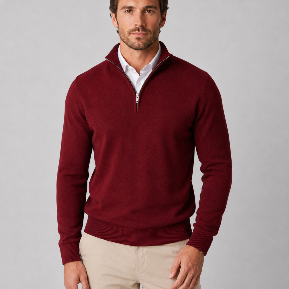 Men's Quarter Zip Sweater – Soft Knit