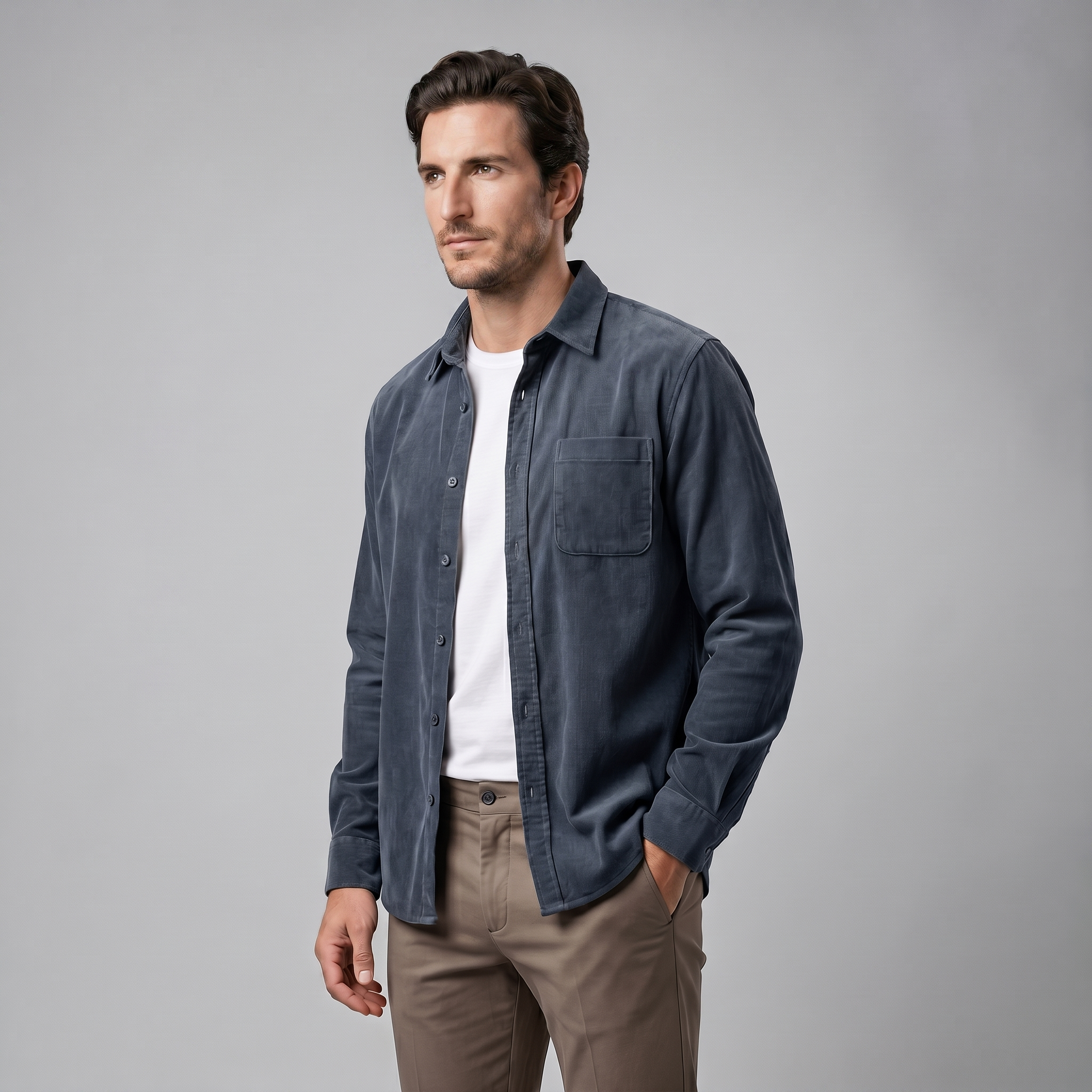 Men's Corduroy Shirt – Textured Fabric