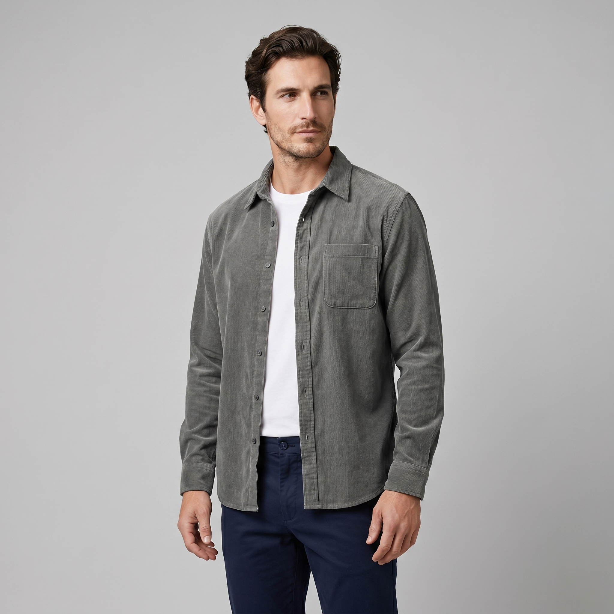 Men's Corduroy Shirt – Textured Fabric