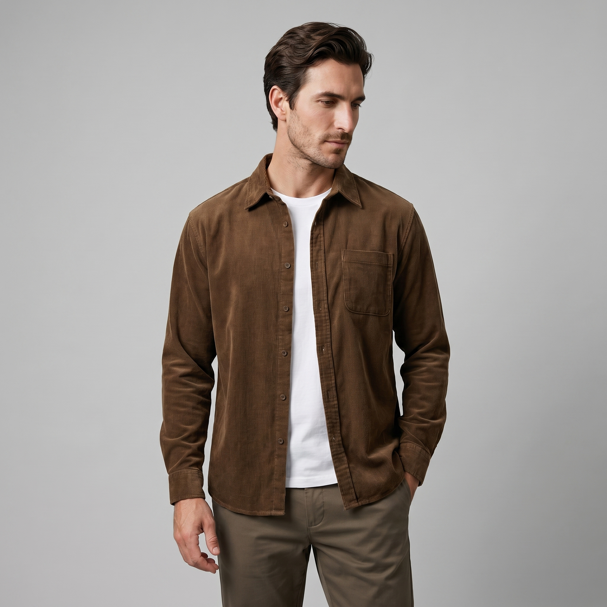 Men's Corduroy Shirt – Textured Fabric