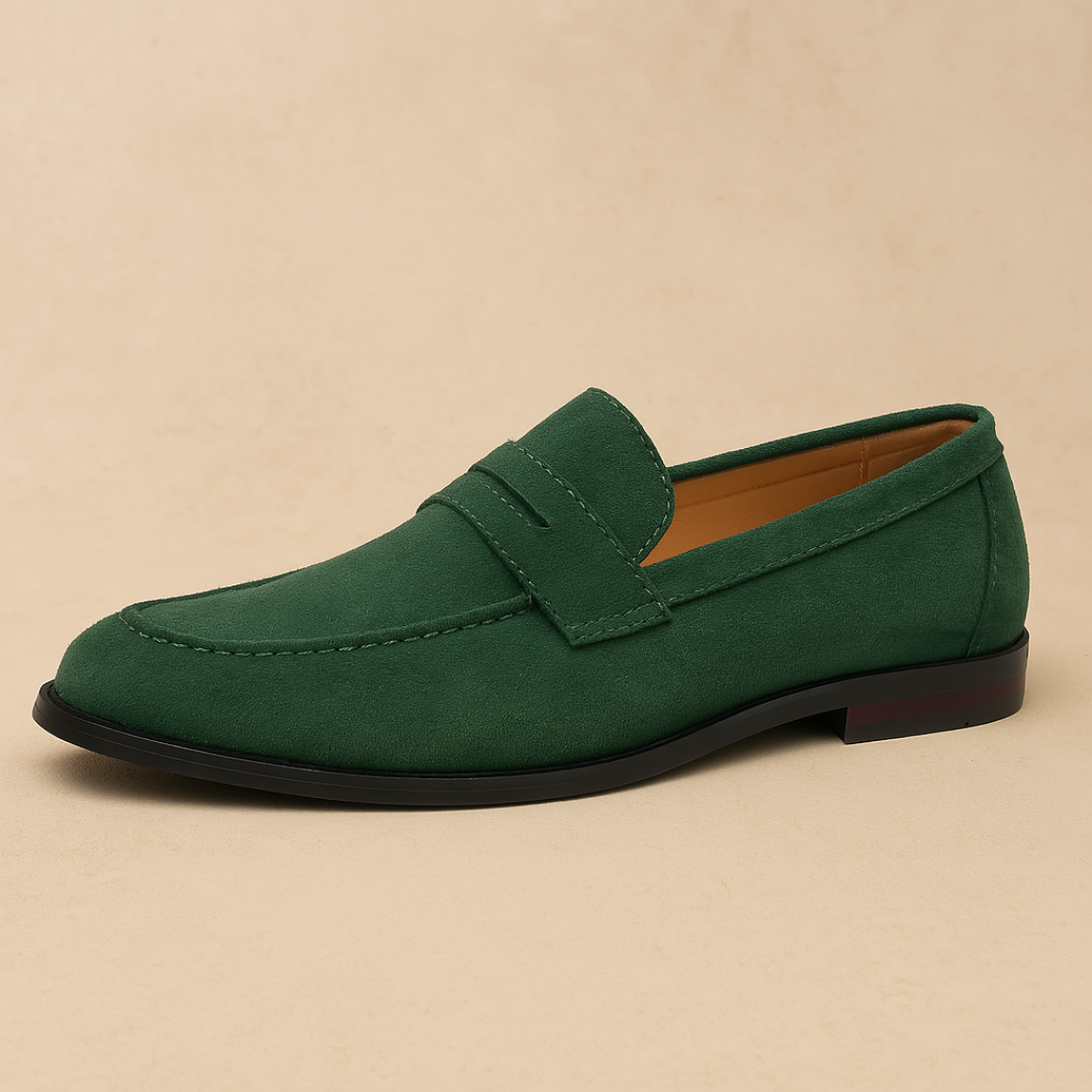 Men's Suede Penny Loafers – Timeless Style