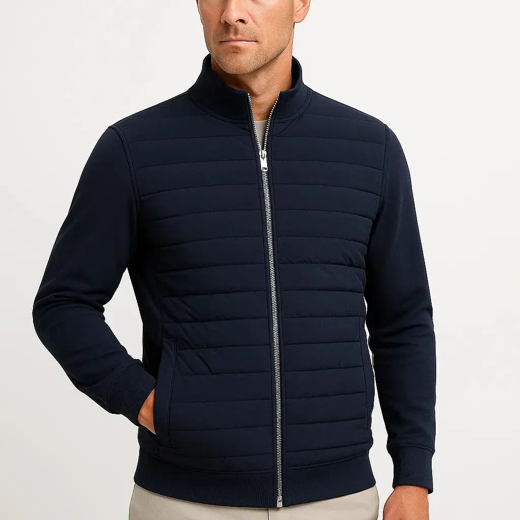 Men's Hybrid Quilted Jacket – Knit Sleeves