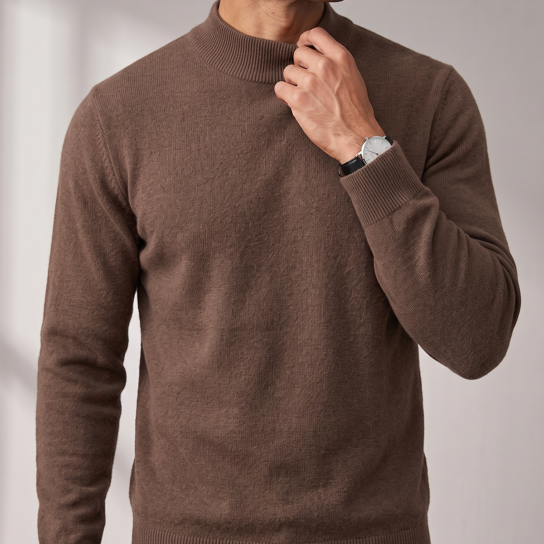 Men's Fine Knit Mock Neck Sweater