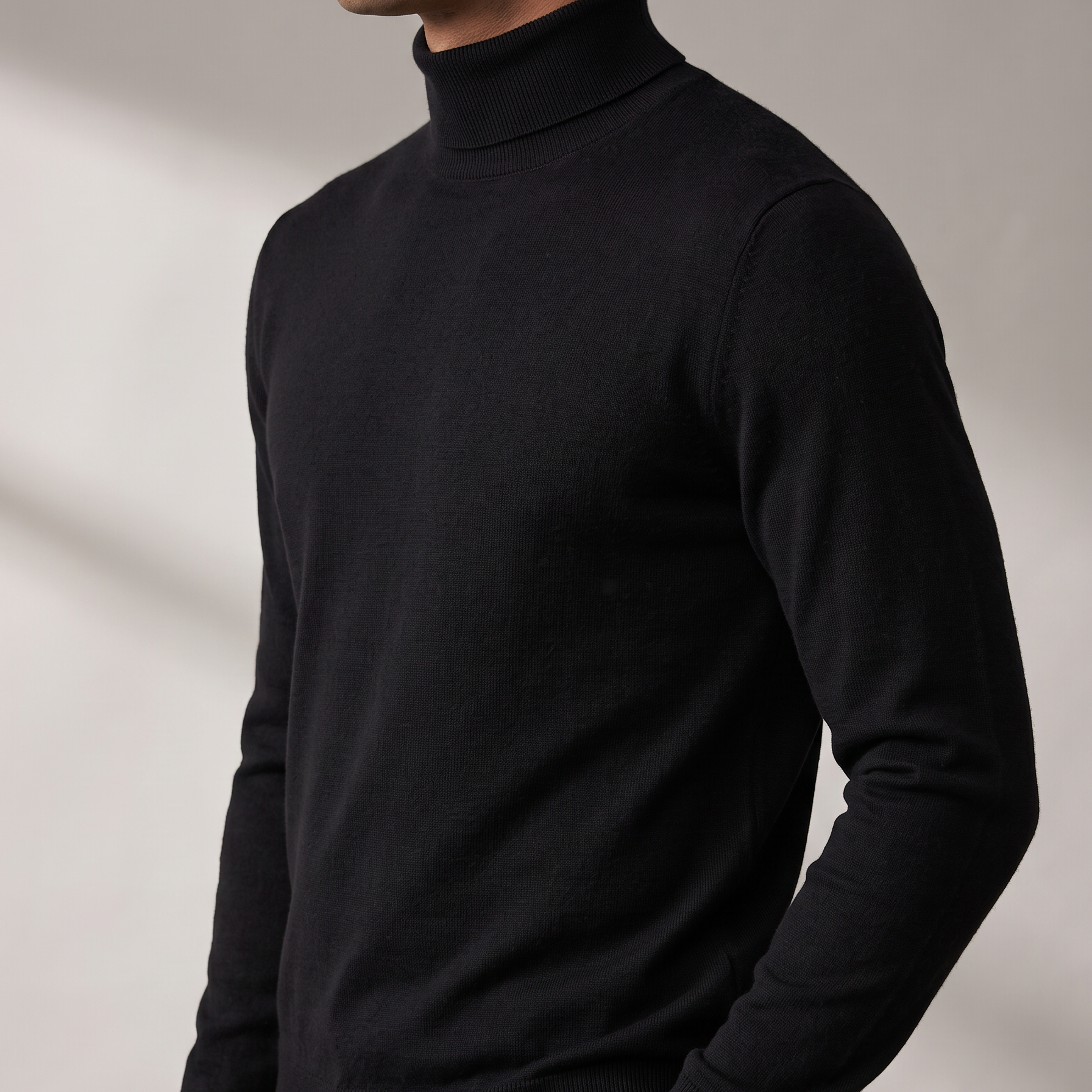 Men's Fine Knit Turtleneck Sweater
