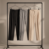 Men's Formal Pleated Trousers with Elasticated Waist