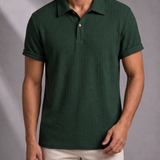 Men's Waffle Knit Polo Shirt