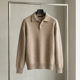 Men's Knitted Polo Jumper – Textured Knit