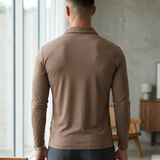 Men's Knit Long Sleeve Polo – Fine Gauge Knit