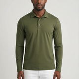 Men's Knit Long Sleeve Polo – Fine Gauge Knit