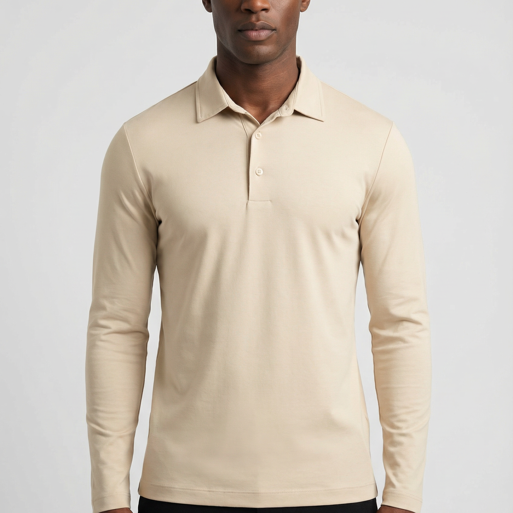 Men's Knit Long Sleeve Polo – Fine Gauge Knit