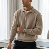 Men's Knitted Polo Jumper – Textured Knit