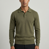 Men's Knitted Polo Jumper – Textured Knit