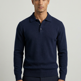Men's Knitted Polo Jumper – Textured Knit