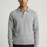 Men's Knitted Polo Jumper – Textured Knit