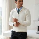 Men's Quarter Zip Sweater – Waffle Knit