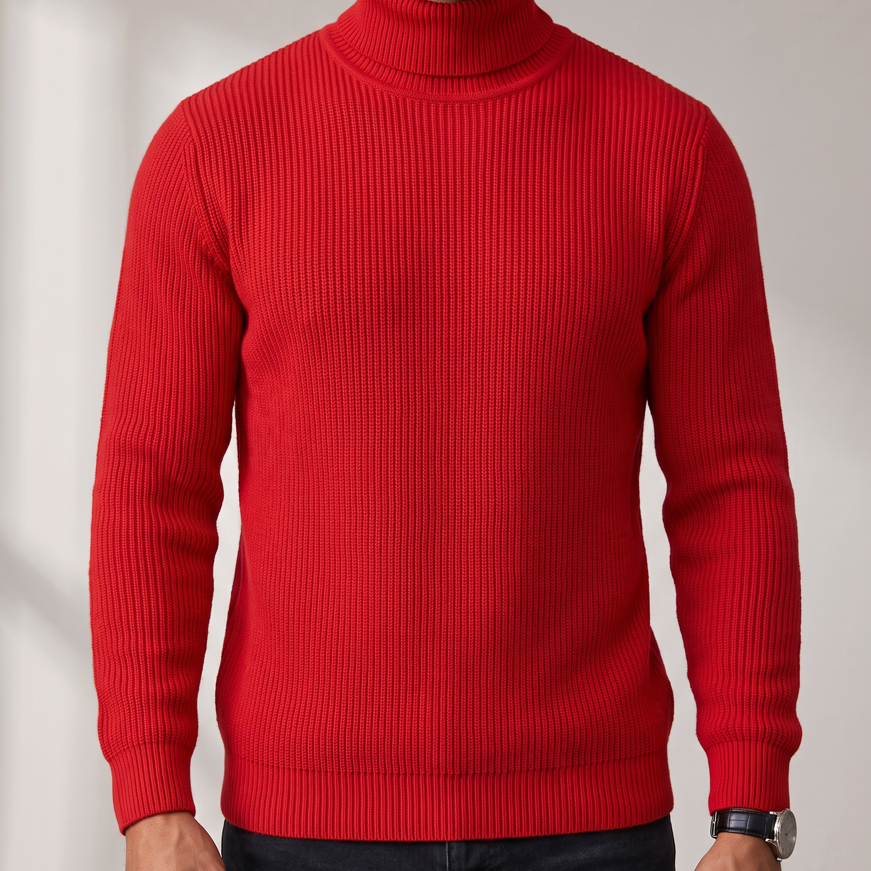 Men's Fine Knit Mock Neck Sweater