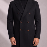 Men's Double-Breasted Overcoat – Wool Blend
