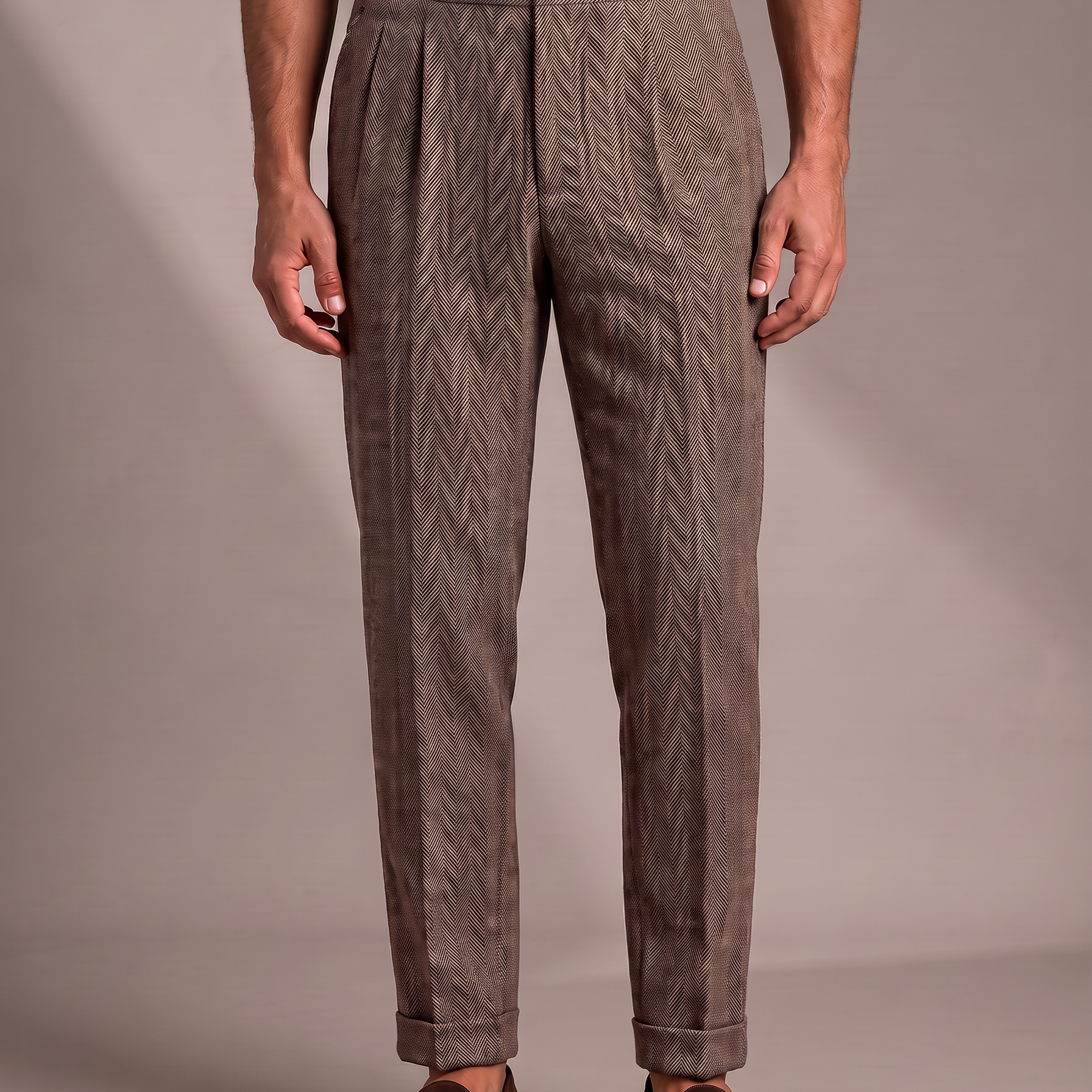 Men's Tweed Pleated Trousers