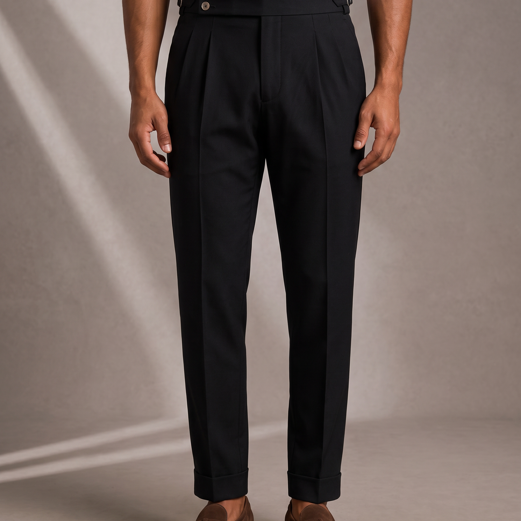 Men's Cotton Trousers with Side Adjuster