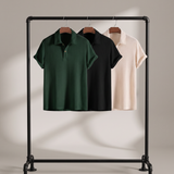 Men's Waffle Knit Polo Shirt