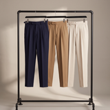 Men's Pleated Trousers with Buckle Fastening