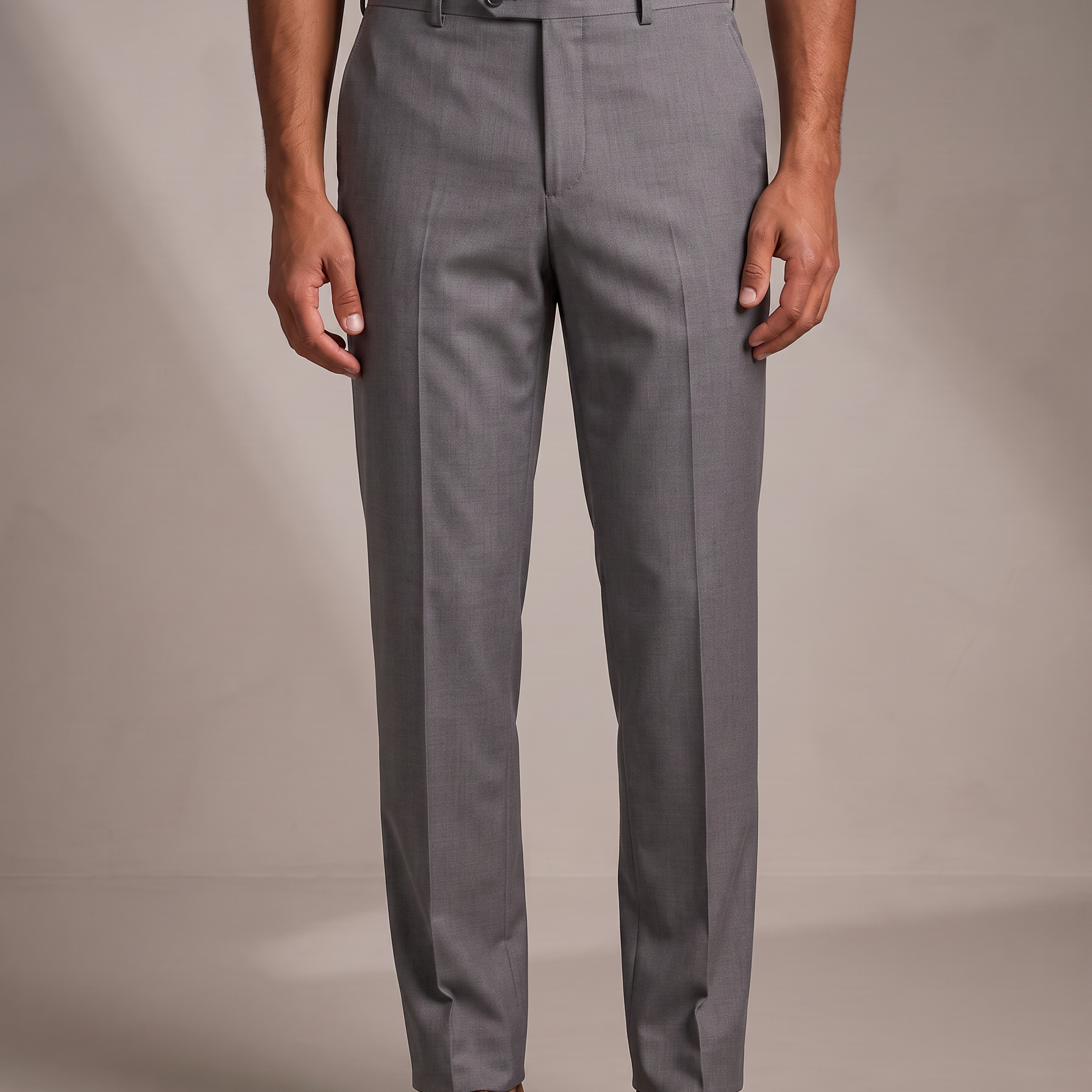 Men's Formal Pleated Trousers with Elasticated Waist