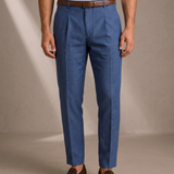 Men's Linen Pleated Trousers