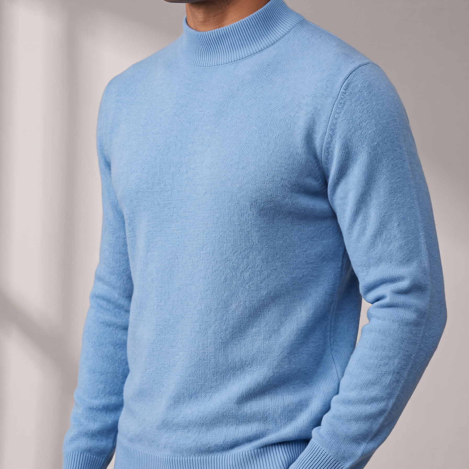 Men's Fine Knit Mock Neck Sweater