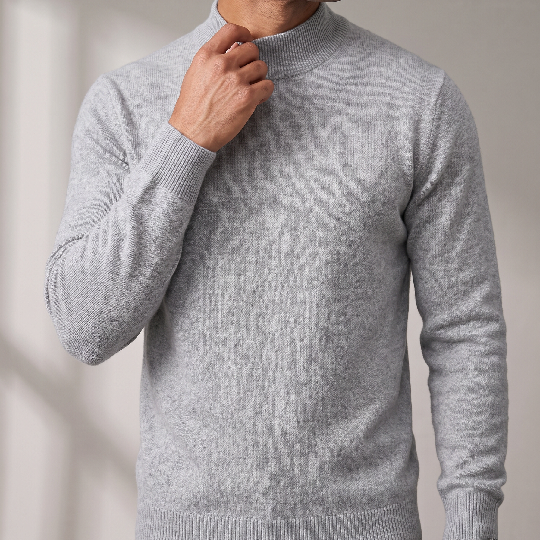 Men's Fine Knit Mock Neck Sweater