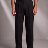 Men's Formal Pleated Trousers with Elasticated Waist