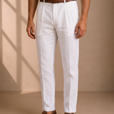 Men's Linen Pleated Trousers