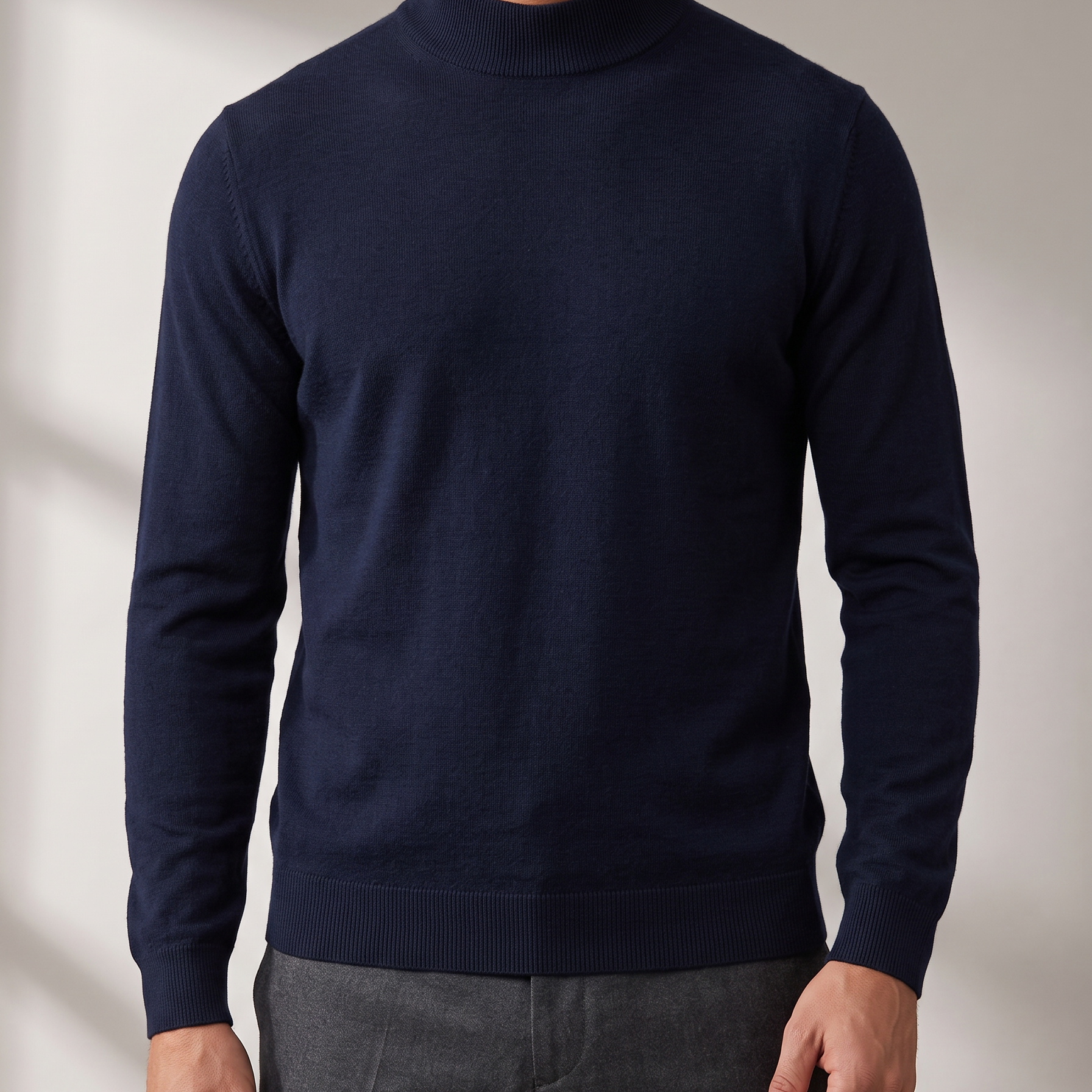 Men's Fine Knit Turtleneck Sweater