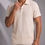Men's Waffle Knit Polo Shirt