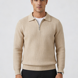Men's Quarter Zip Sweater – Waffle Knit