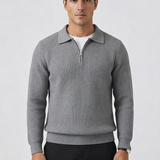 Men's Quarter Zip Sweater – Waffle Knit