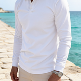 Men's Knit Long Sleeve Polo – Fine Gauge Knit